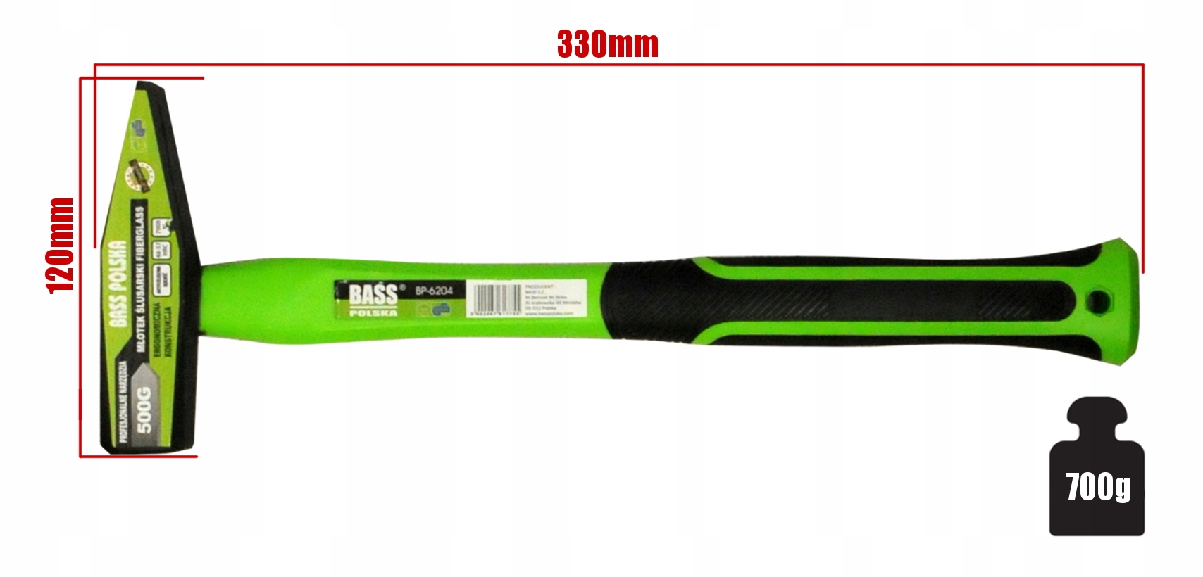 BASS POLSKA MŁOTEK ŚLUSARSKI ZESTAW MŁOTKÓW MŁOTKI Kod producenta BP-6207
