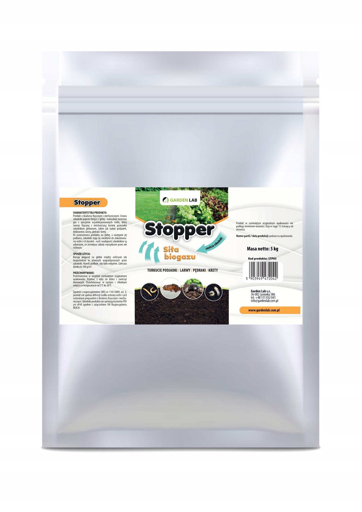 Stopper 5 kg organický bioplyn na turkuty, krtky a jiné škůdce