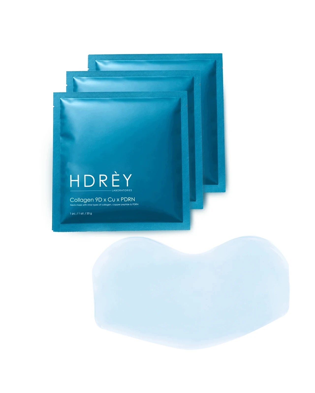 Hdrey Hydrożelowe maski do pielęgnacji szyi Collagen 9D 3x20g