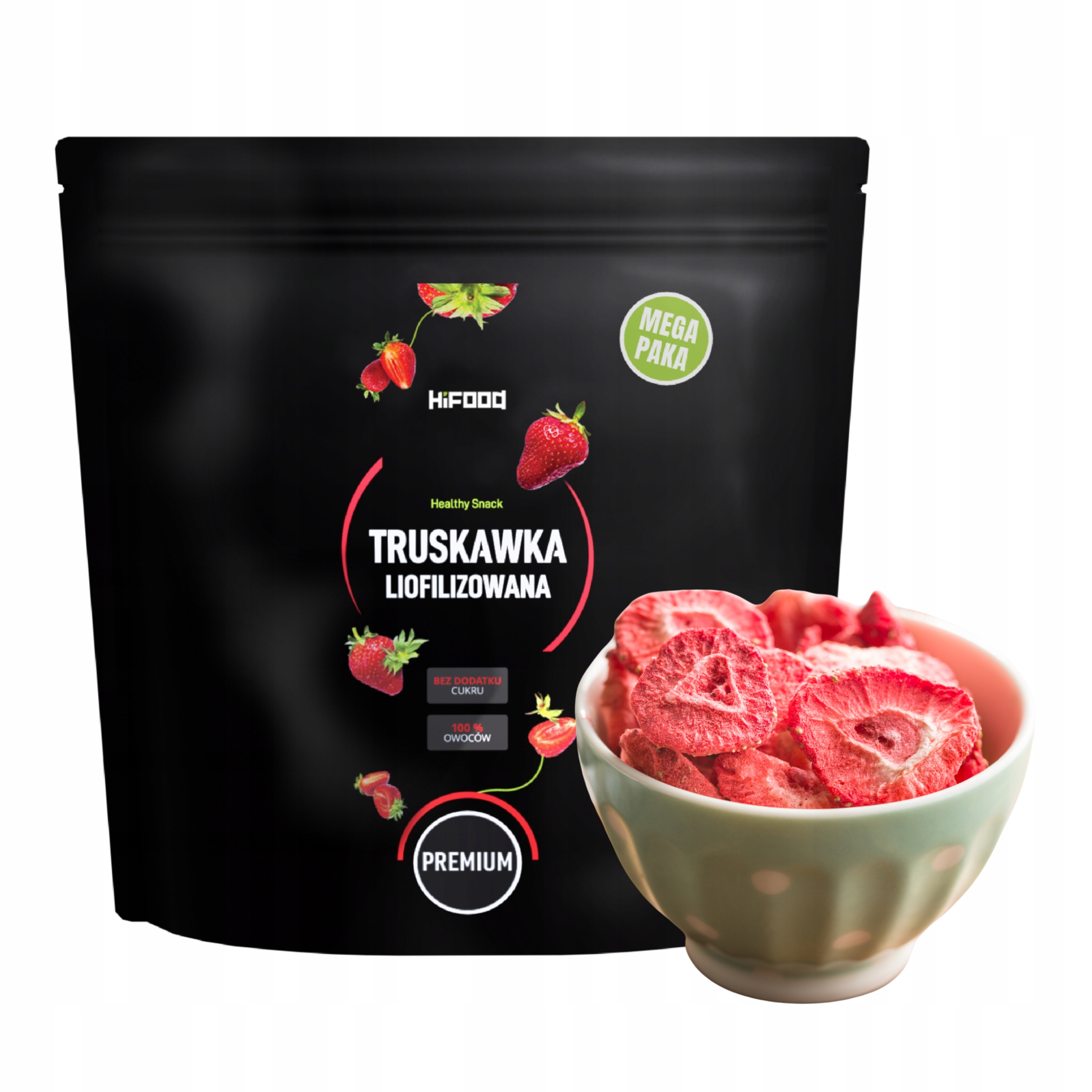 Truskawka Liofilizowana Plastry Duża Paczka Paka 300g XXL HiFOOD