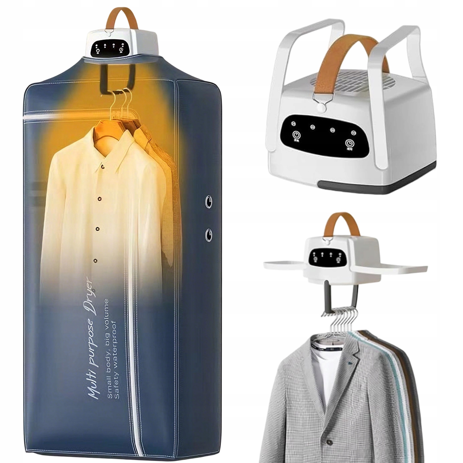 Levně Přenosný Elektrický Sušák Na Oblečení 600W Turistický Se 4 Rychlostmi A Časovačem