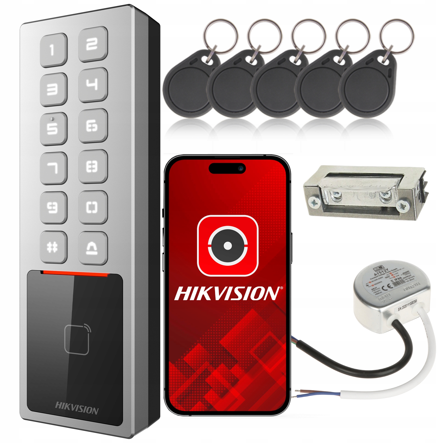 Sada kontroly přístupu Šifrovací zámek DS-K1T805MBWX Hikvision IK08 Pin