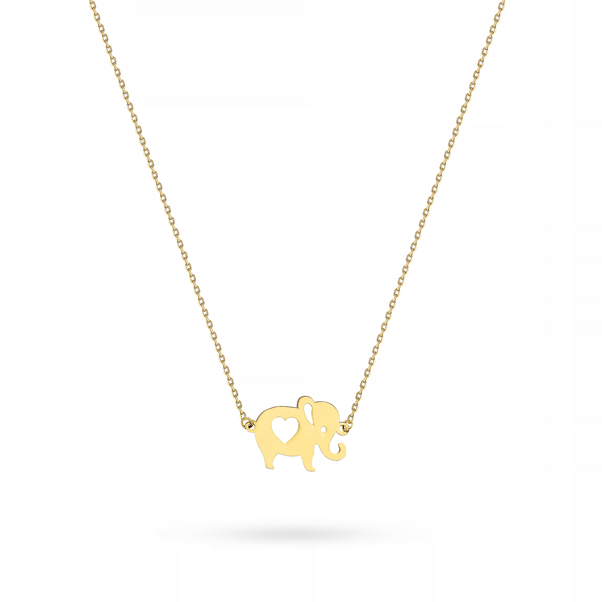 Złoty Łańcuszek Naszyjnik Damski pr. 585 ze Słonikiem Słoniem Na Szczęście