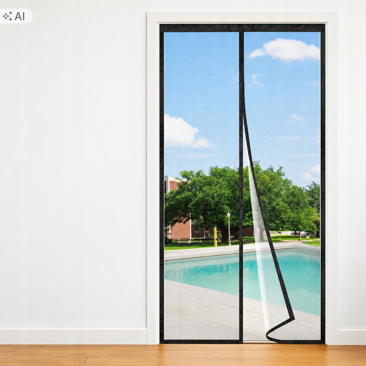 Moskytiéra 4UMOR 60x180 cm na dveře, černá síťka proti hmyzu