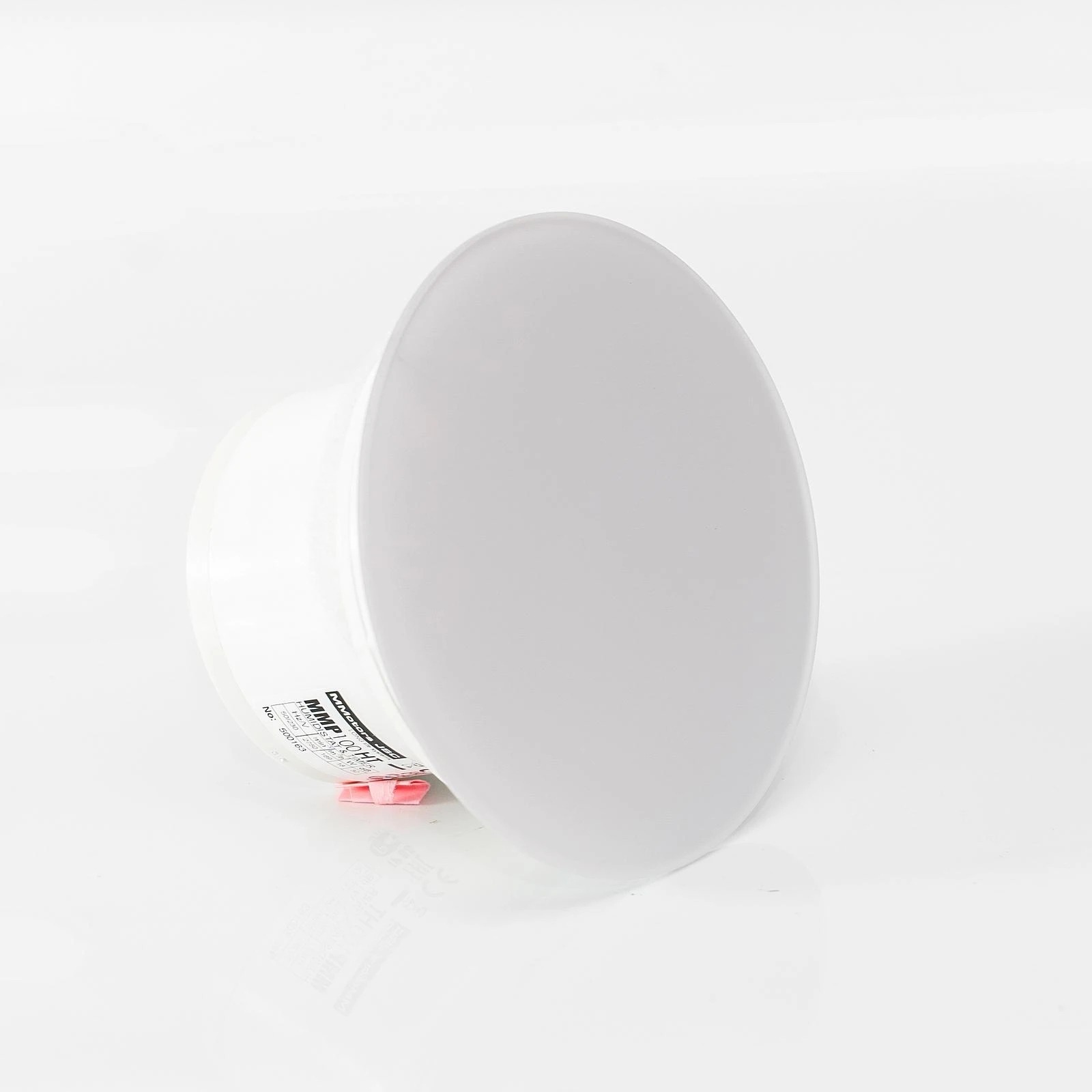 Výkonný koupelnový ventilátor s časovačem Ø100 mm kulatý bílý matný skleněný