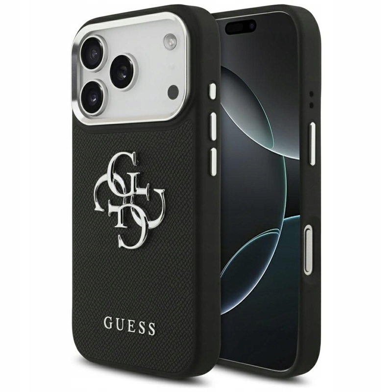 Guess Grained Big 4G Classic Logo Pouzdro pro iPhone 17 Pro (černé)