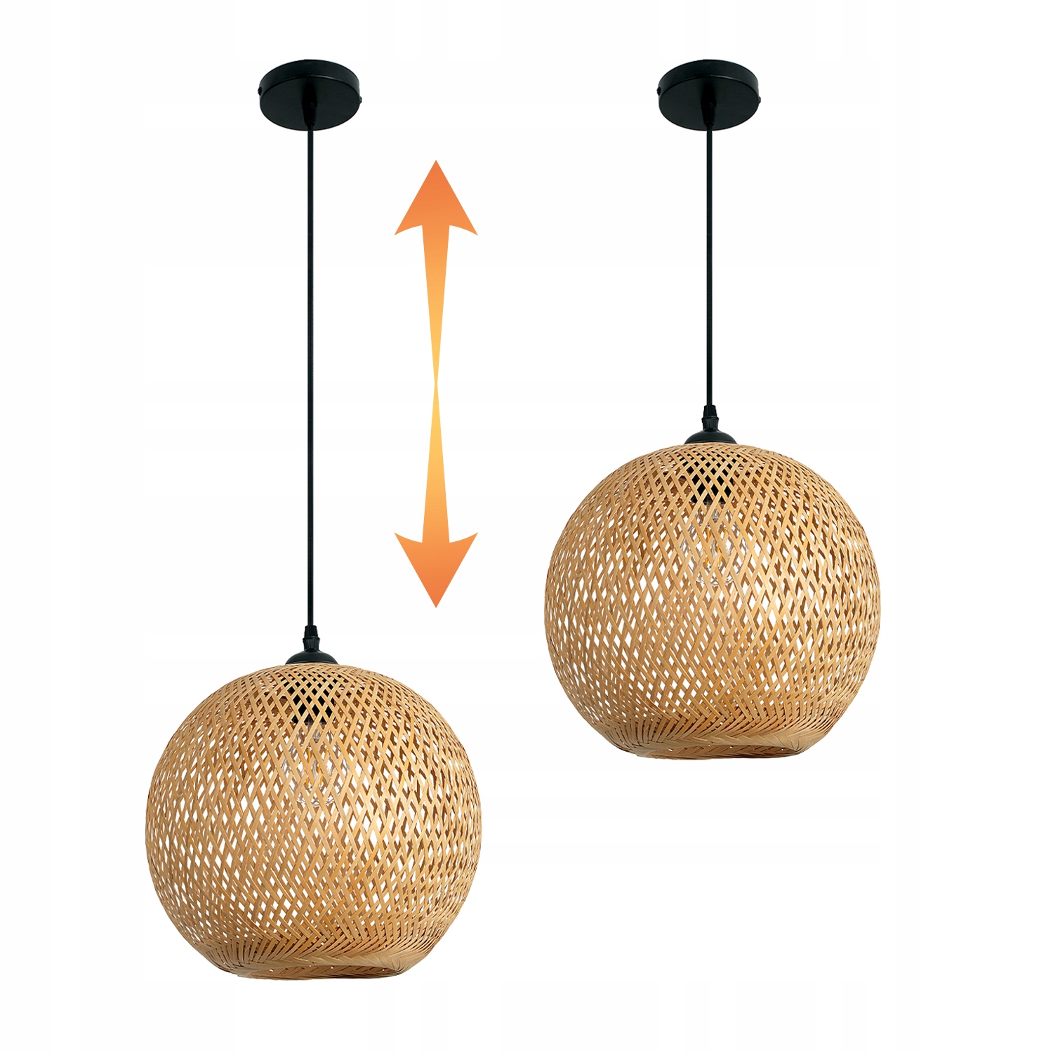 Závesná stropná lampa Boho štýl Bambusové tienidlo 40 cm do obývačky Prírodná