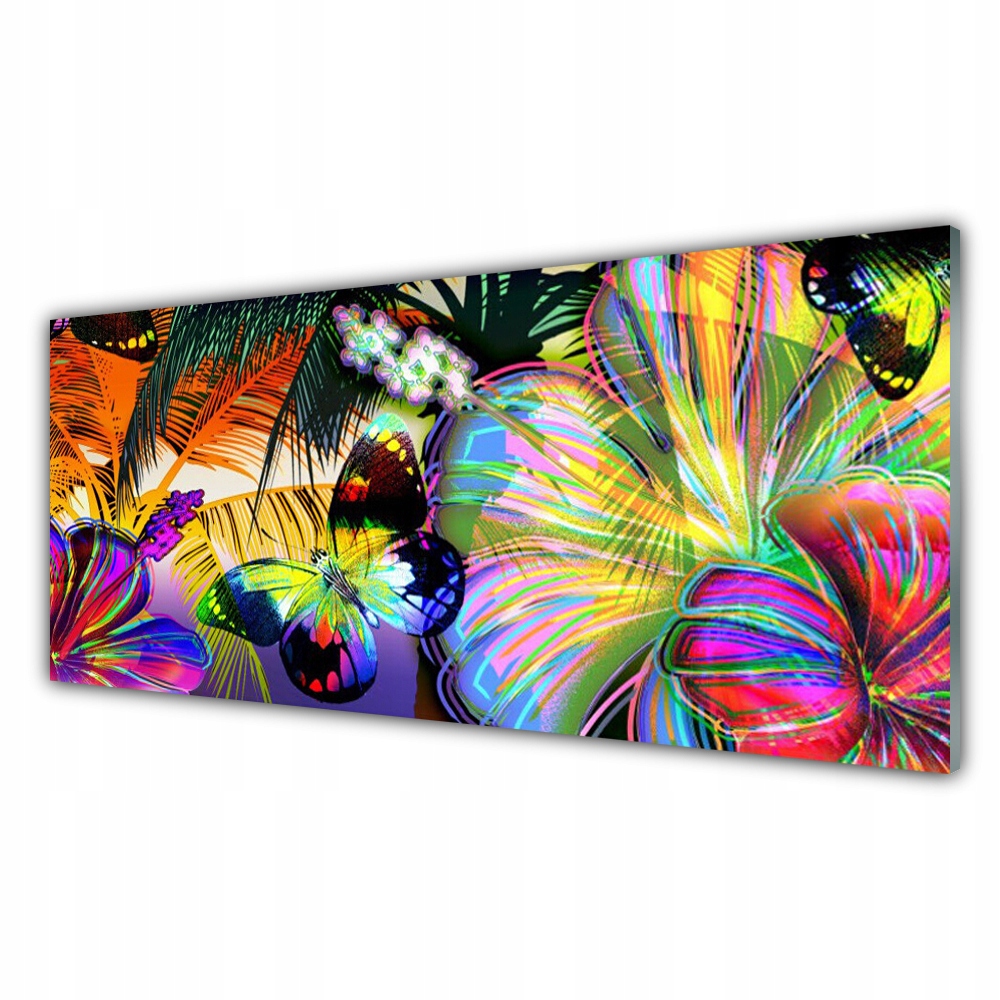 

Fotoobraz wiszący 125x50 Abstrakcja Motyle Piórka