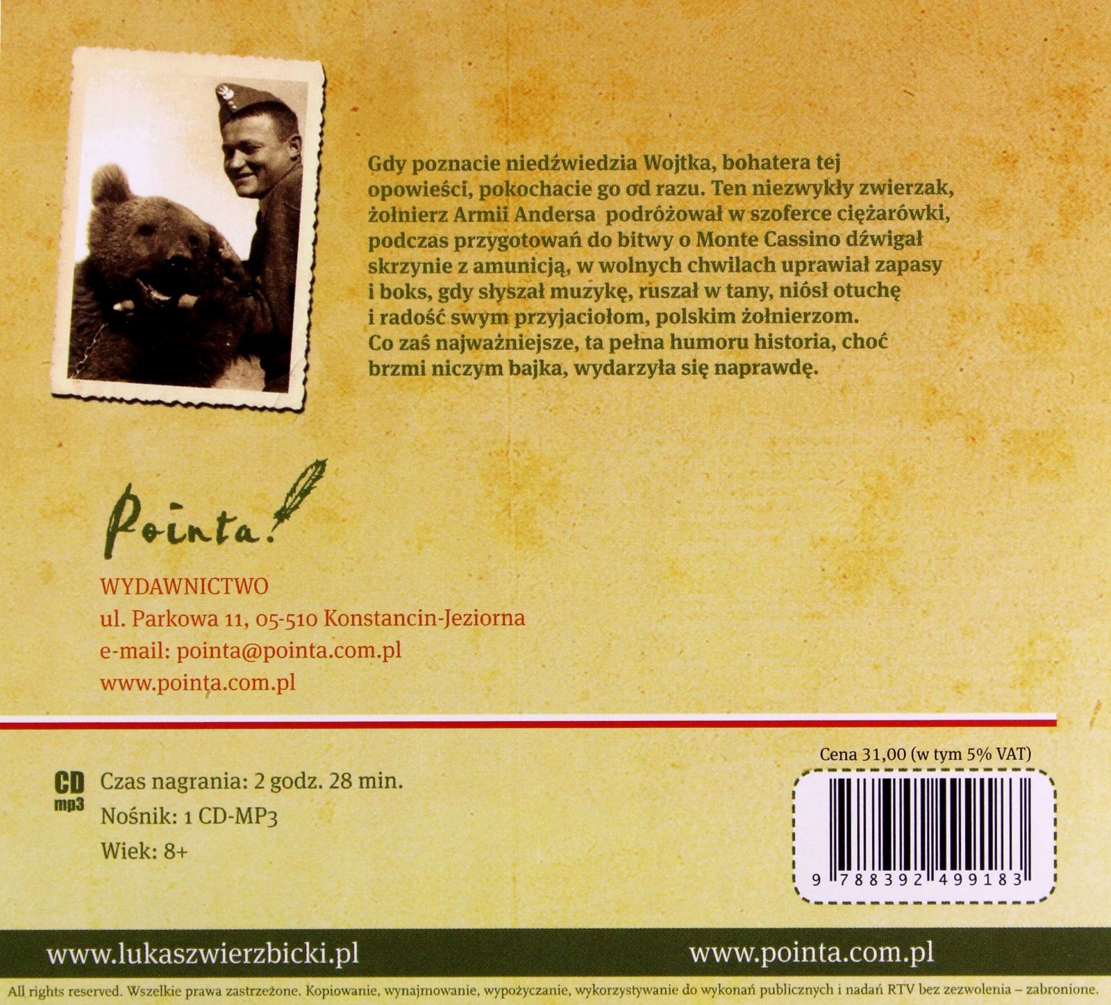 DZIADEK I NIEDŹWIADEK - ŁUKASZ WIERZBICKI (AUDIOBOOK) Stan opakowania oryginalne