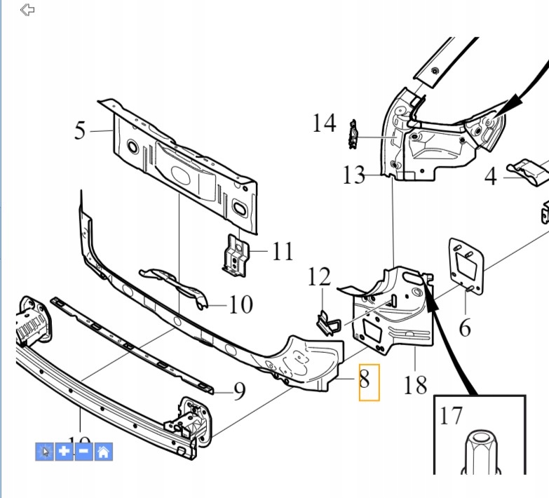 Volvo XC40 C40 pás zadní výztuhy Oe 31698225