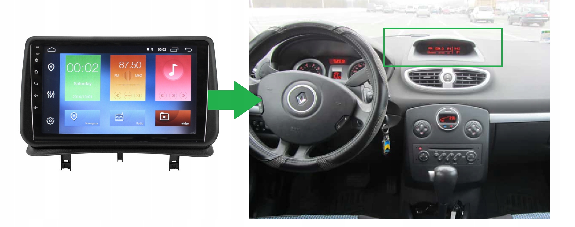Radio Gps Navigace Renault Clio III 2005-2013 Android Auto Bluetooth