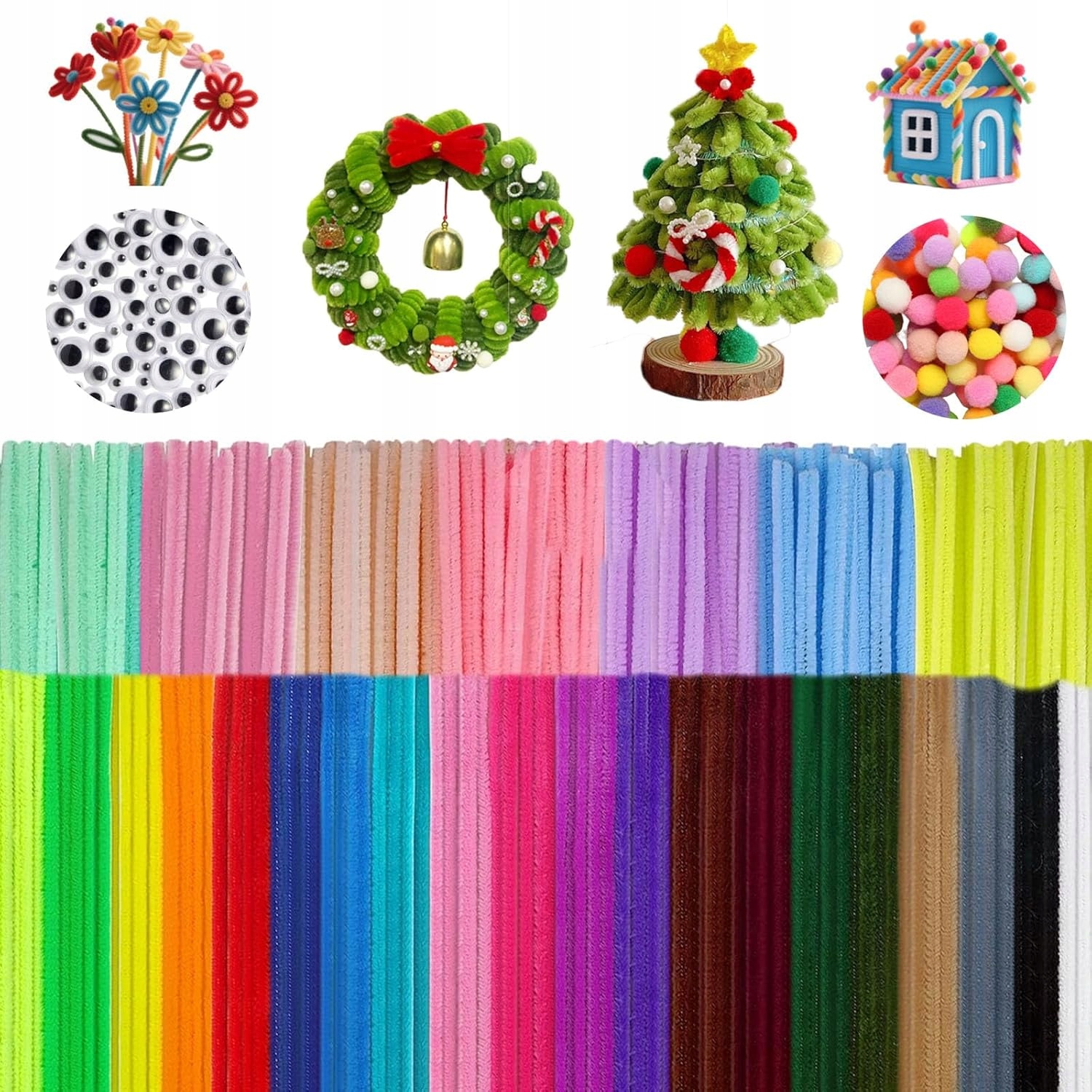 Kreativní Sada Žinylkových Drátků Bambule Očka 400 Kusů Diy