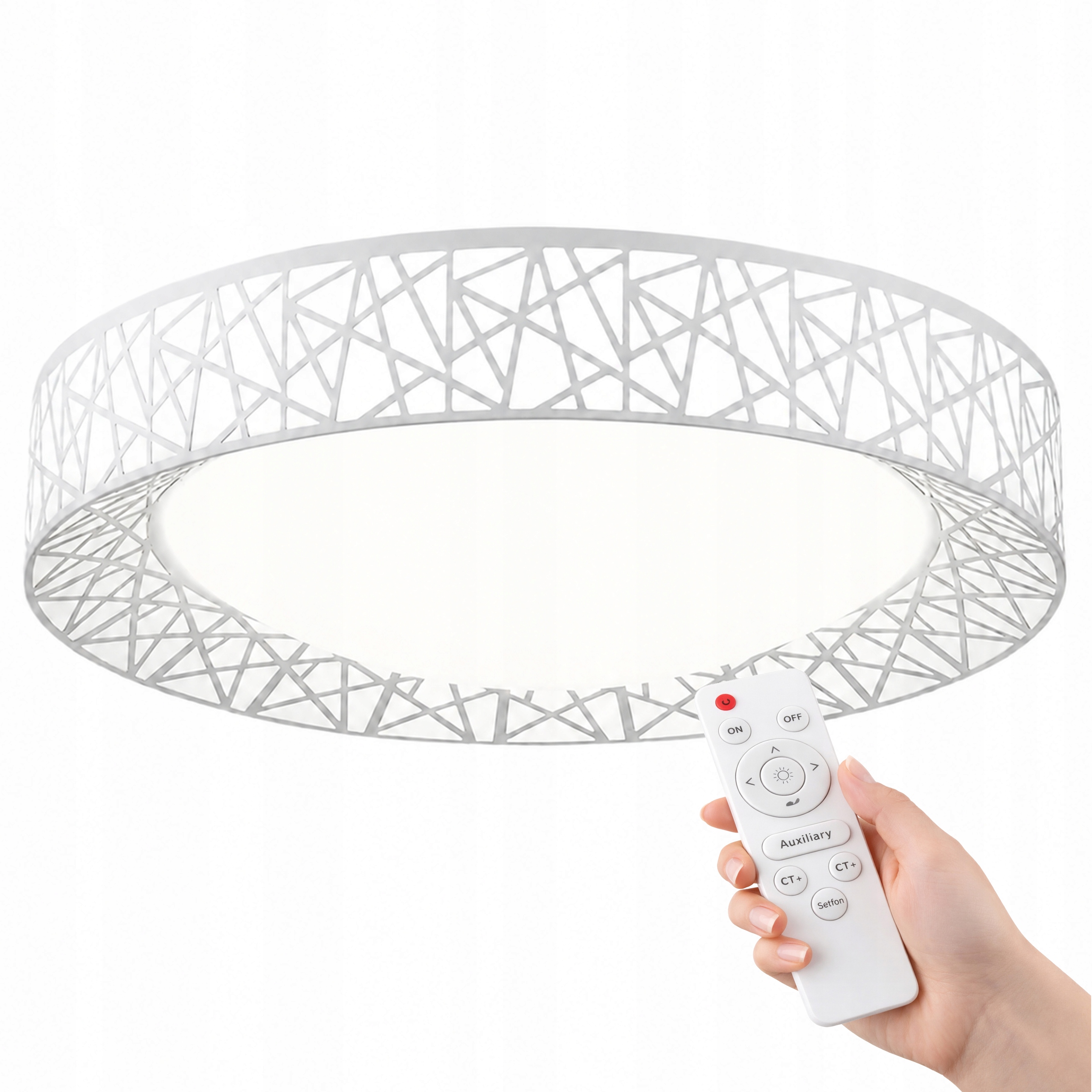 Stropní Svítidlo Kulatá Bílá 48 CM Stropní Svítidlo Led S Dálkovým Ovládáním, 3 Barvy Do Obývacího Pokoje