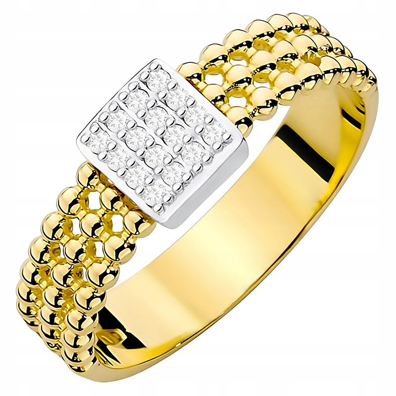 Zlatý prstýnek prsten s brilianty 0.08 ct H/Si