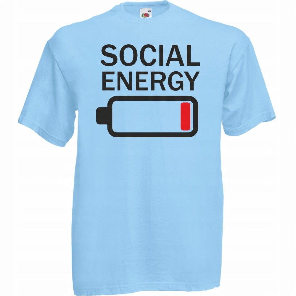 

Koszulka zabawna social energy XL błękitna