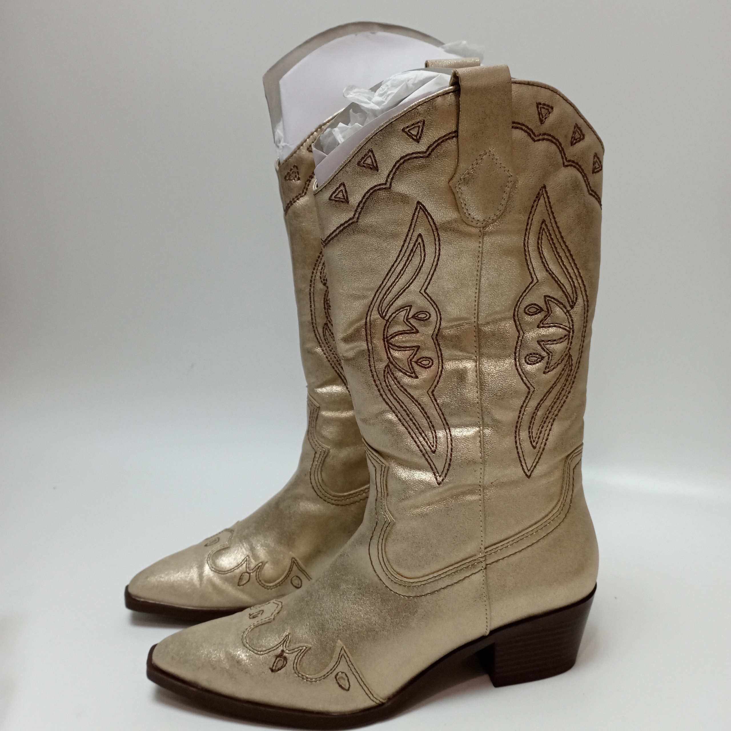 Stradivarius Złote metaliczne kowbojki 38 Oryginalne opakowanie producenta folia