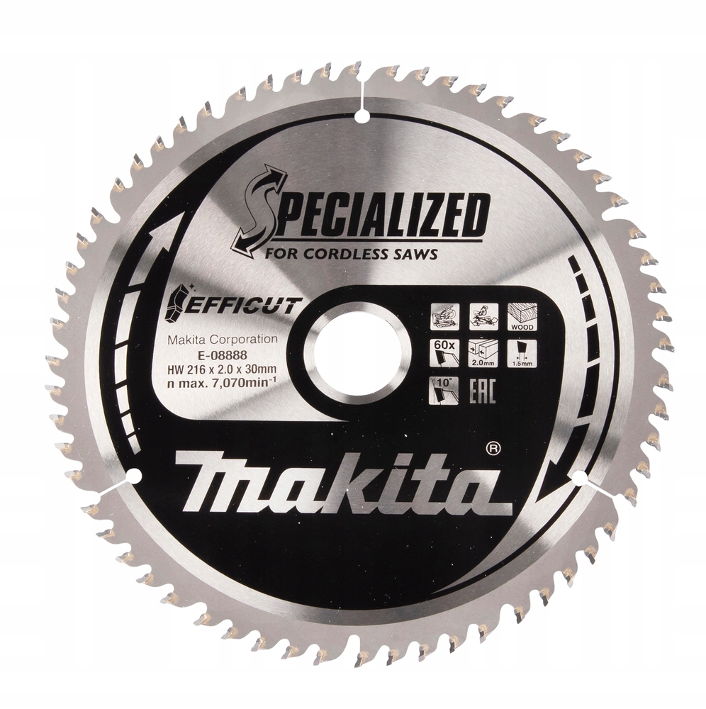 Tarcza tnąca Makita E-08903 Efficut 216x30 60Z do drewna Mdf Dokładna