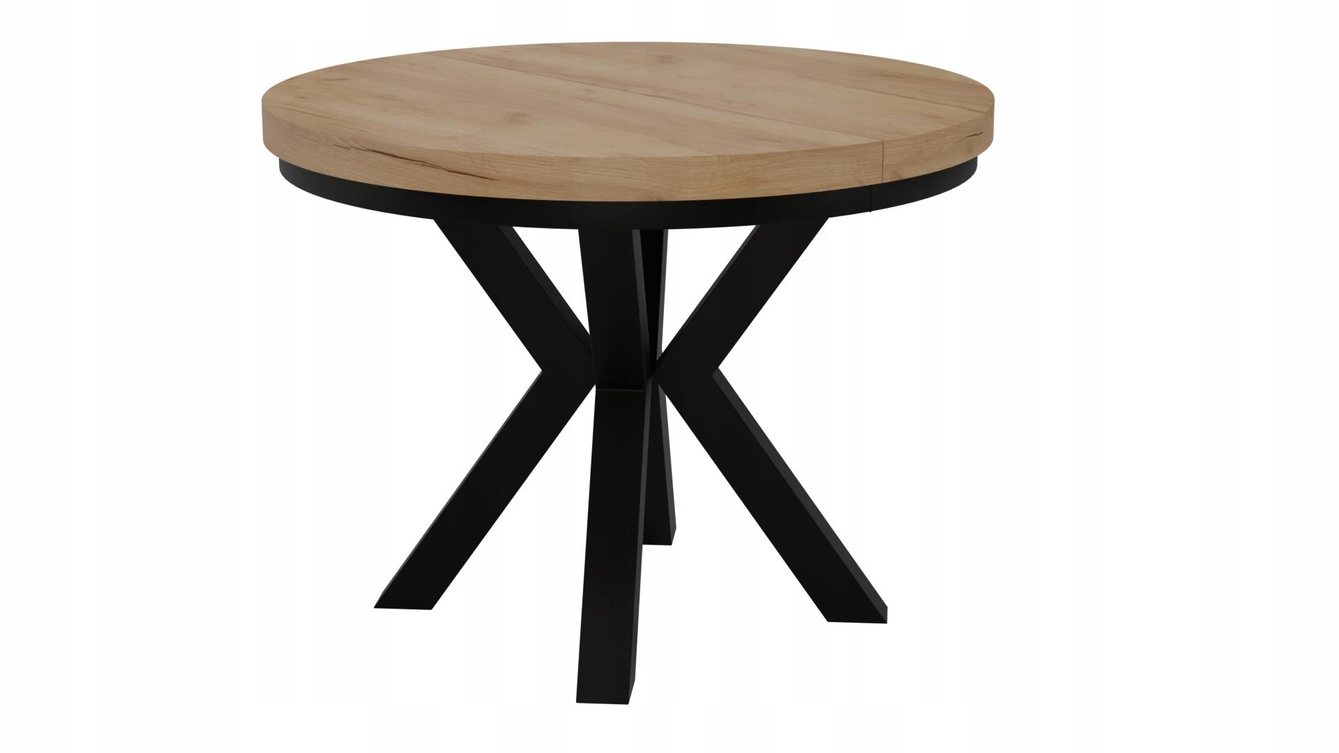 STÓŁ OKRĄGŁY ROZKŁADANY NOGA METAL SALON KUCHNIA 90cm+2x50cm