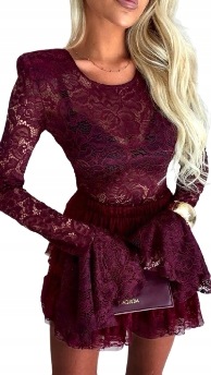 Krajkové body Stella M/L Švestková