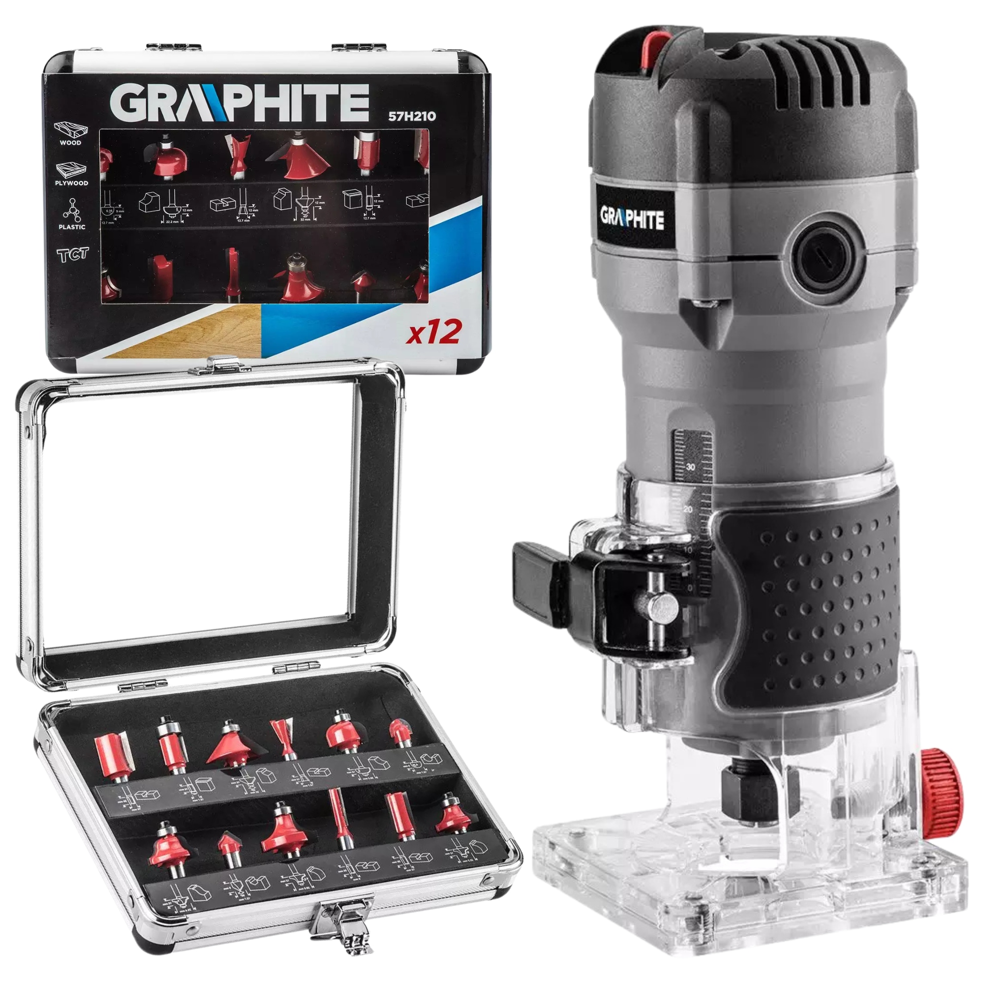 Graphite Frezarka Krawędziowa 510W Frezy 12 szt. Górnowrzecionowa 6-8 mm