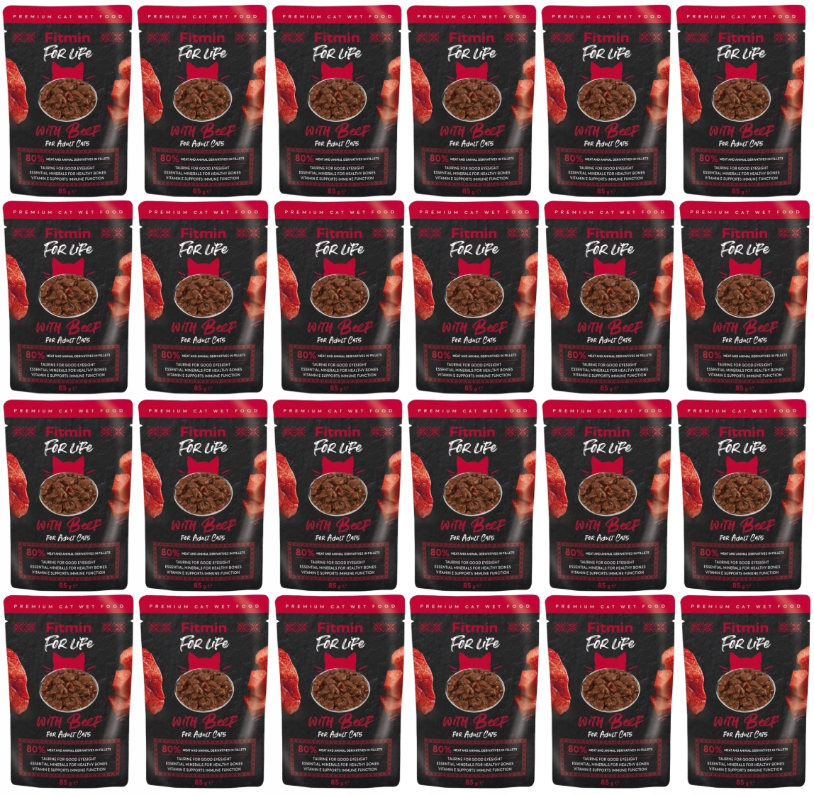 Levně Fitmin Cat mokré krmivo pro kočky Fileciki Hovězí V Omáčce 24x85 g