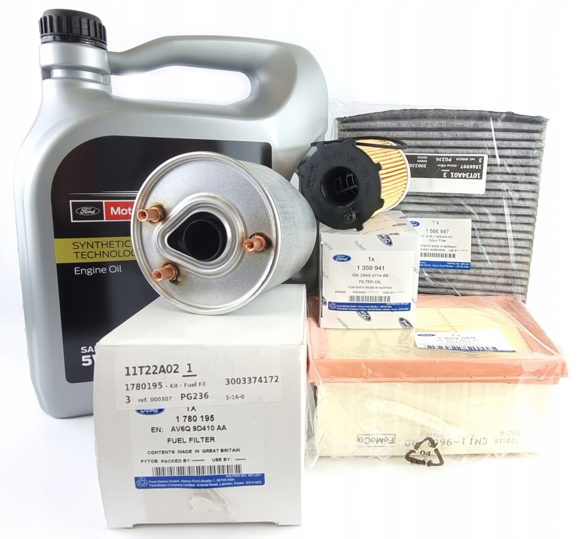 Sada 4 Filtrů Olej 5L Fiesta Mk7 1.5 1.6 TDCi