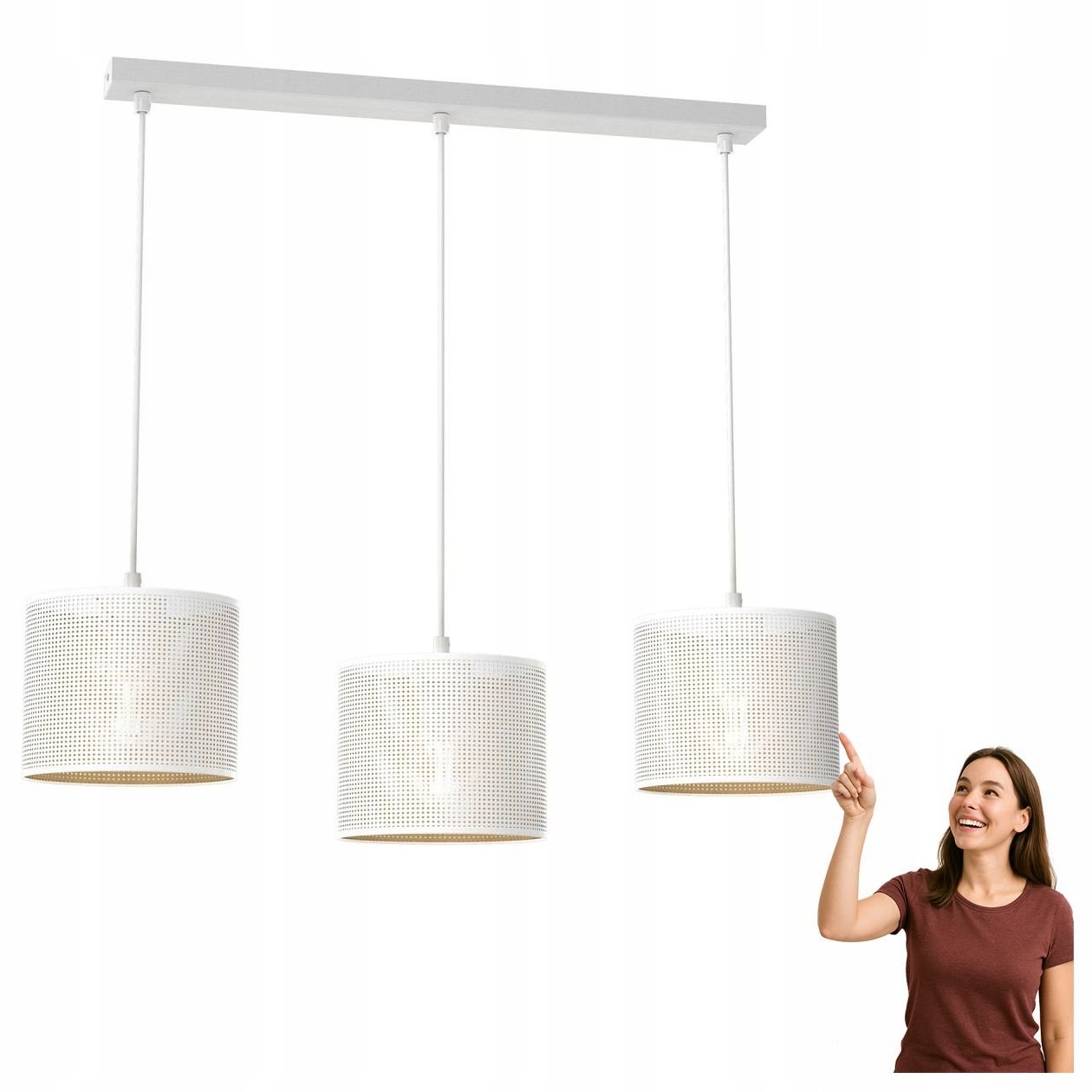Trojitá závěsná prolamovaná lampa na liště Loft Shade 5267 Luminex