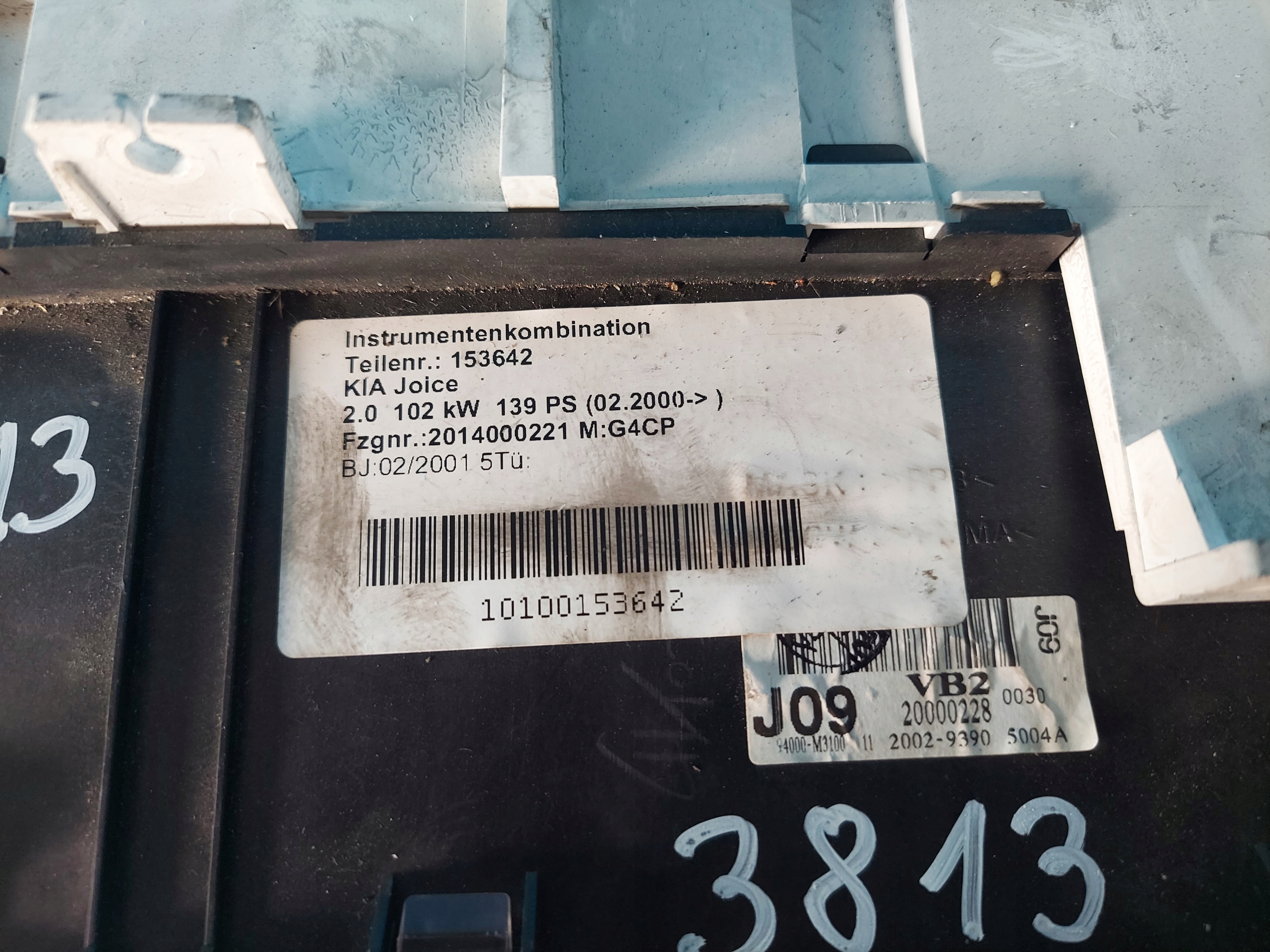 dials clock KIA JOICE 2.0 16V 20000228
