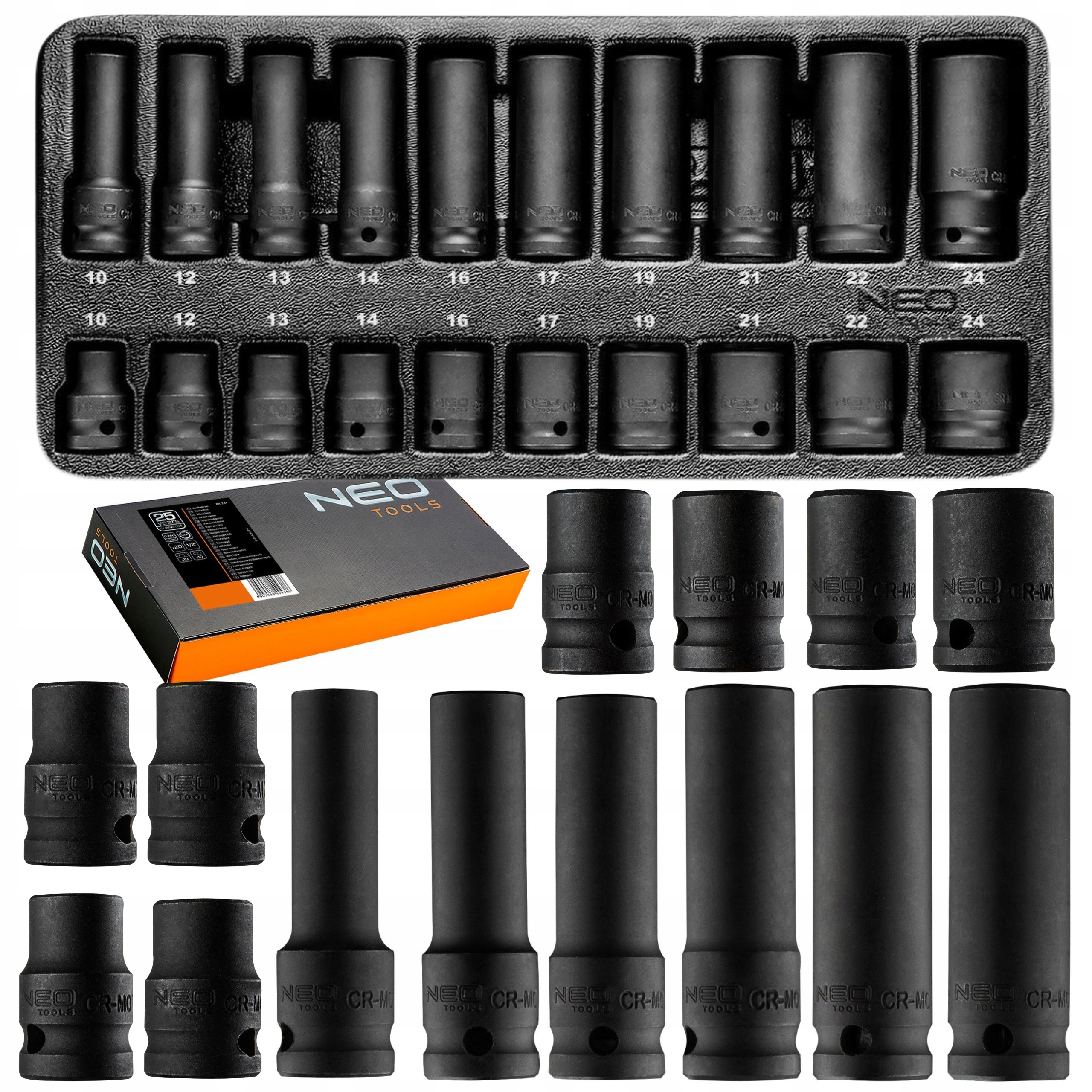 Neo Vložka S Nástavcami 1/2 10-24 MM 84-241 20 Ks