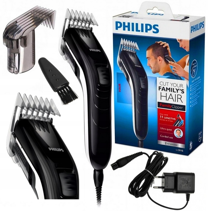 GOLARKA DO STRZYŻENIA WŁOSÓW MASZYNKA DO GOLENIA ZESTAW + NASADKA PHILIPS