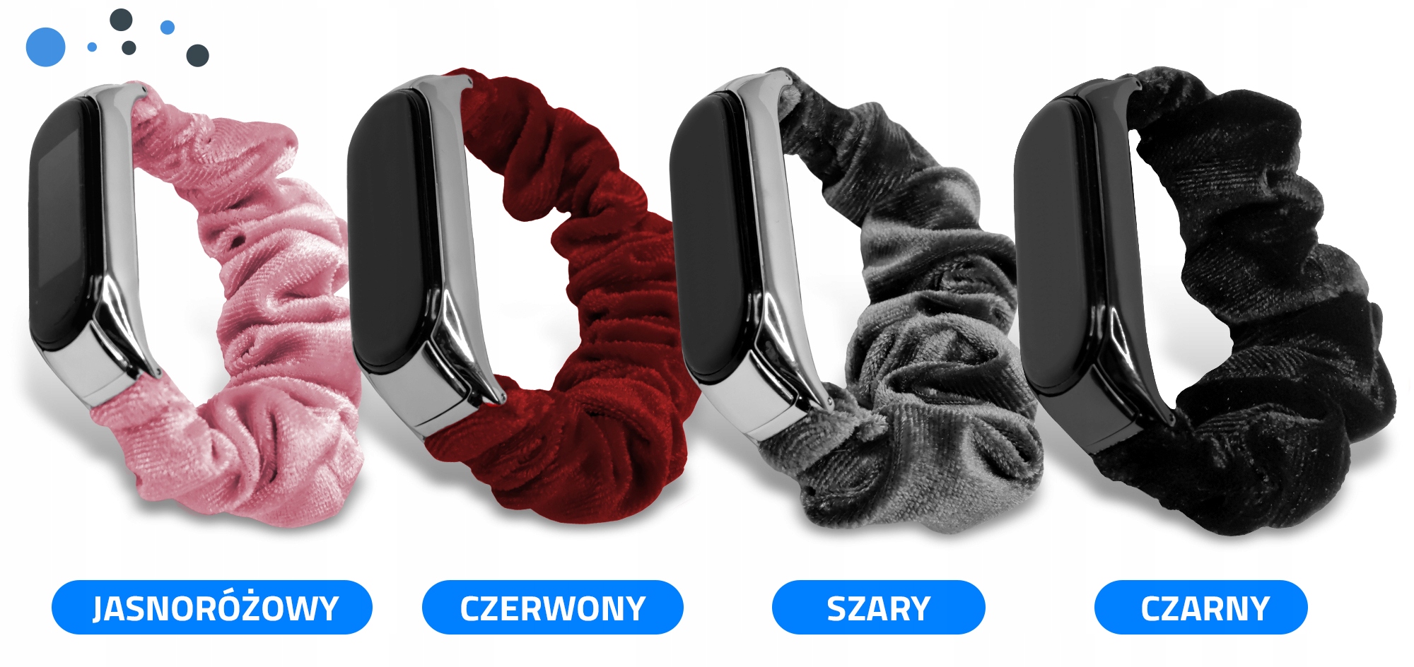SCRUNCHIE OPASKA do XIAOMI MI BAND 5/6 - KOLORY EAN (GTIN) 5904400047489