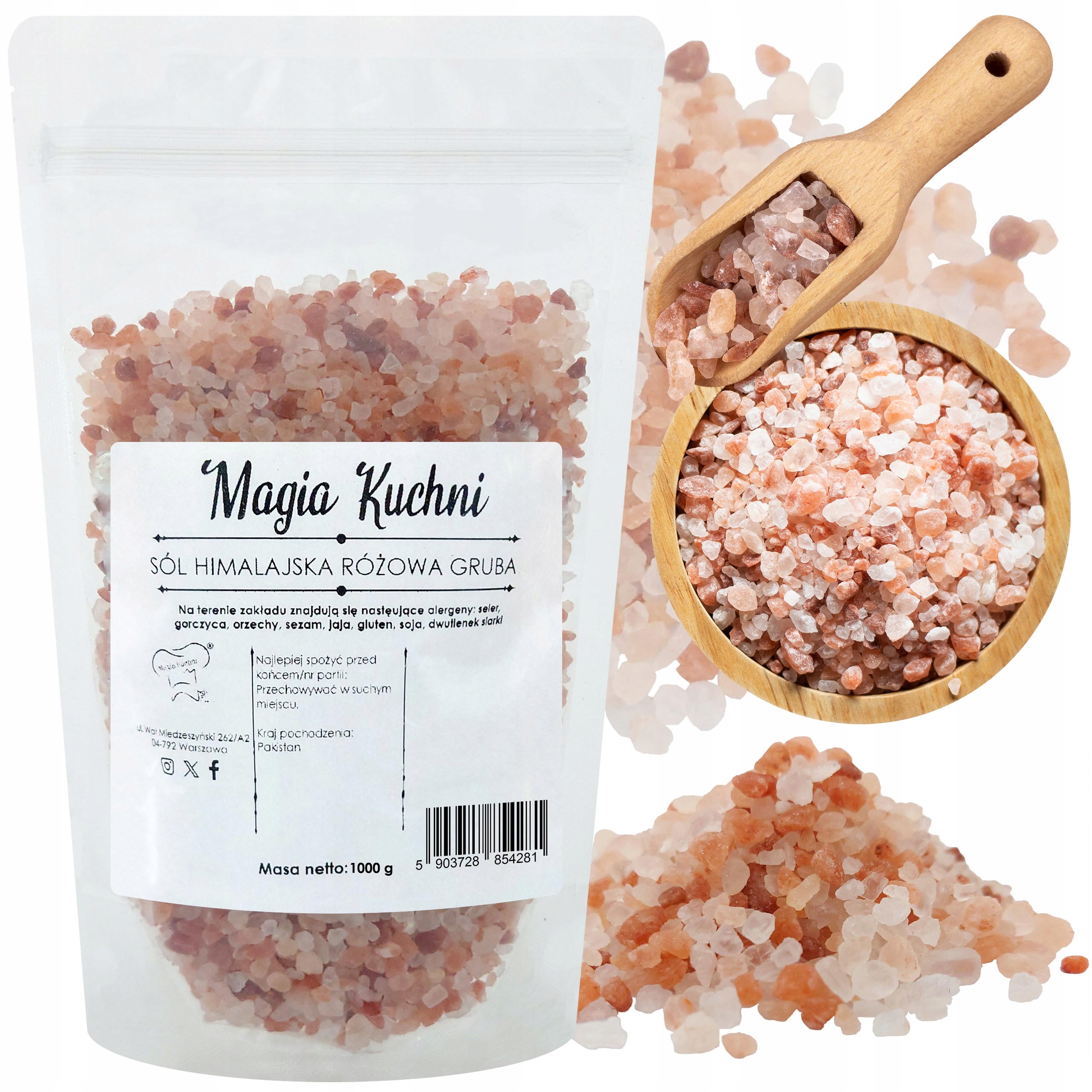 Sól HIMALAJSKA różowa gruba 1kg NATURALNA