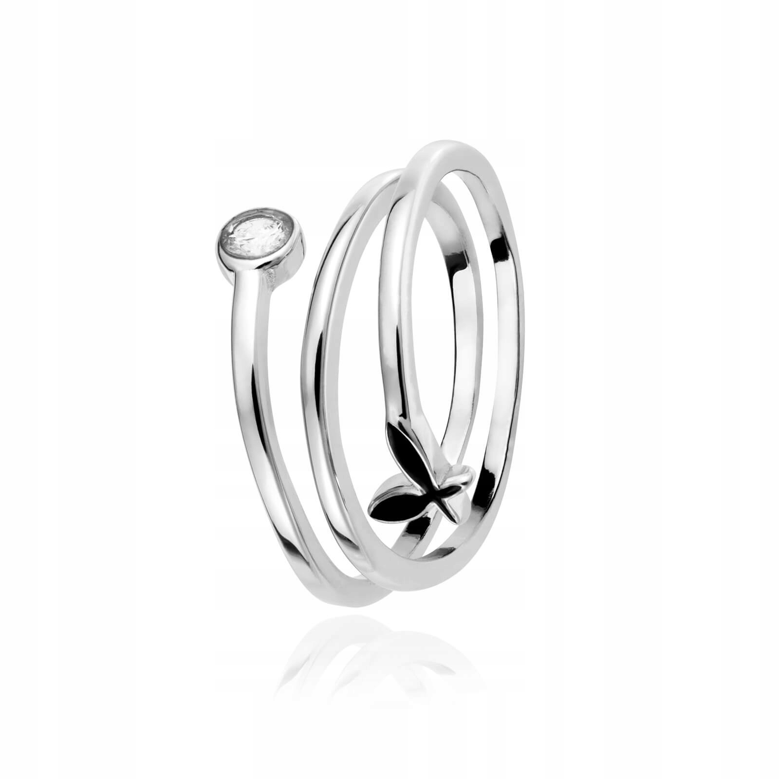 

Pierścionek srebrny emalia motyl z cyrkonią Sadva