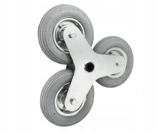 Kolečko 3 x 200 mm pneumatické pro schodišťový vozík, sada N: 80 kg
