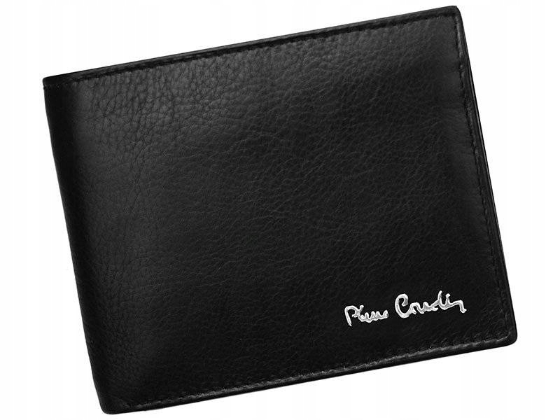 

Poziomy czarny portfel męski Pierre Cardin Skóra