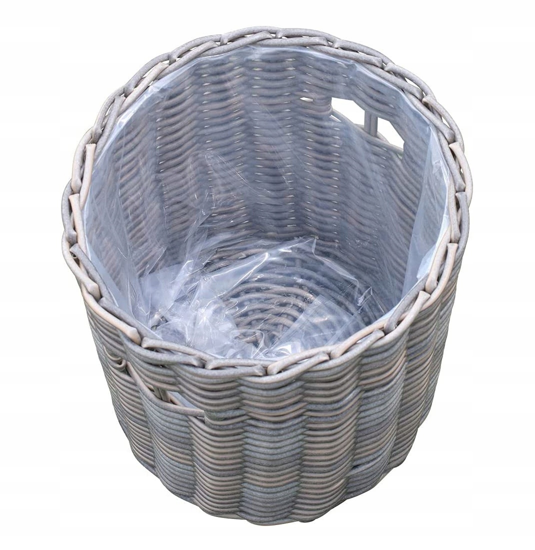 Zestaw 3 doniczek Groother z naturalnego rattanu Materiał rattan