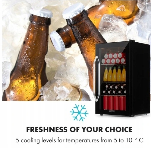 MINI CHŁODZIARKA LODÓWKA MINIBAR KLARSTEIN LED 47CM 80L USZKODZONA Marka Klarstein