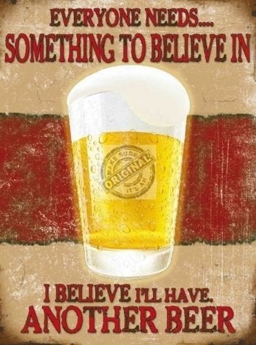 Metalowy szyld Wierzę że wypiję kolejne piwo Marka inny