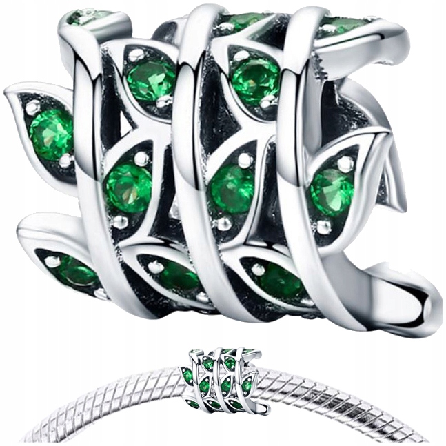 

Charms Roślinki srebro 925 koralik zawieszka S925