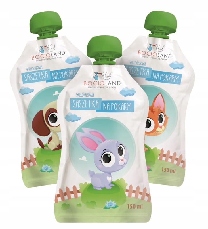 SASZETKI WIELORAZOWE NA POKARM 150ML BOCIOLAND 1SZT