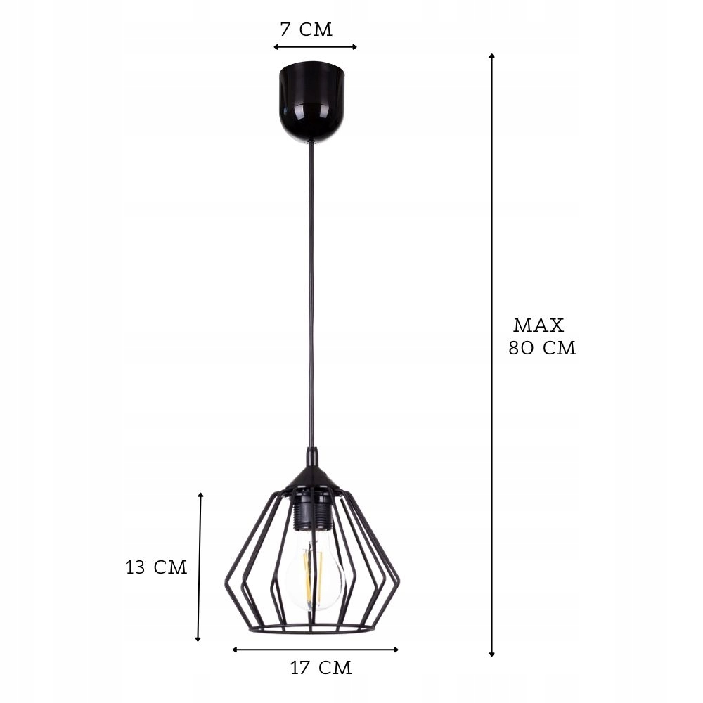 NOWOCZESNA LAMPA SUFITOWA WISZĄCA DIAMENT LOFT Kolekcja brak