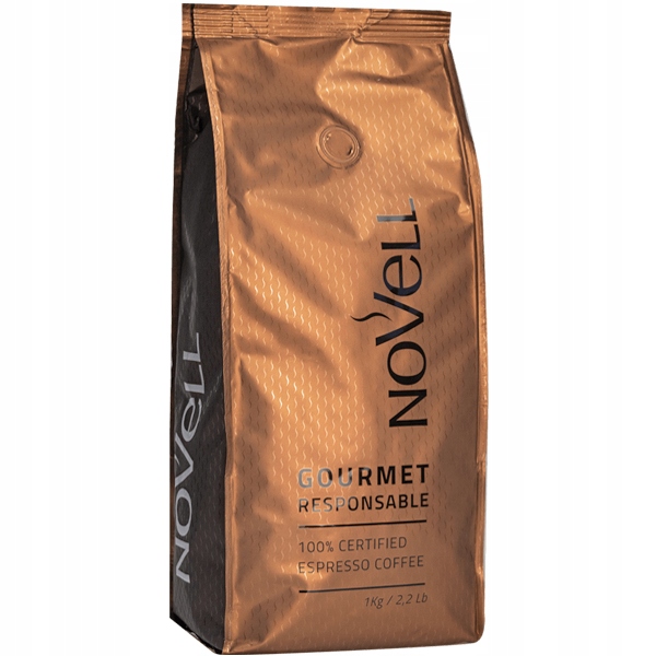 Levně Káva zrnková Novell Gourmet Responsable 1 kg 80% Arabica Čerstvě pražená