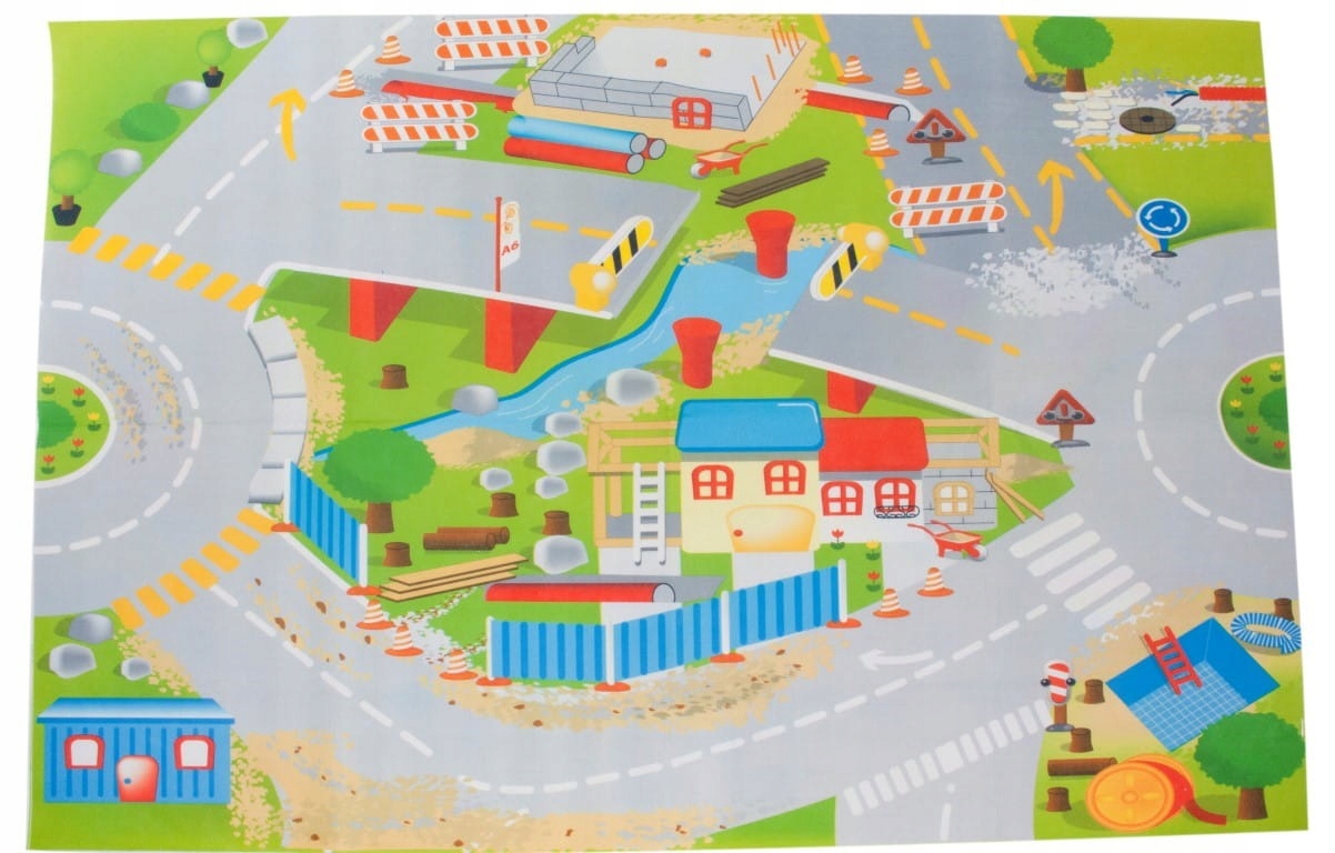 Mata podłogowa z autkami Construction 120x80cm