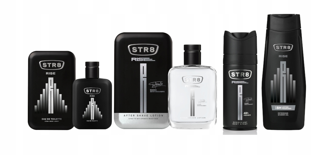 STR8 RISE ZESTAW 4cz EDT50ml + ASL100ml + SPRAY150ml + ŻEL400ml