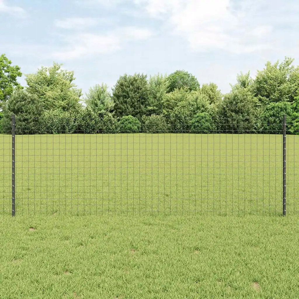 vidaXL Plotový sloupek. 44 pcs Šedá 120 cm Ocel