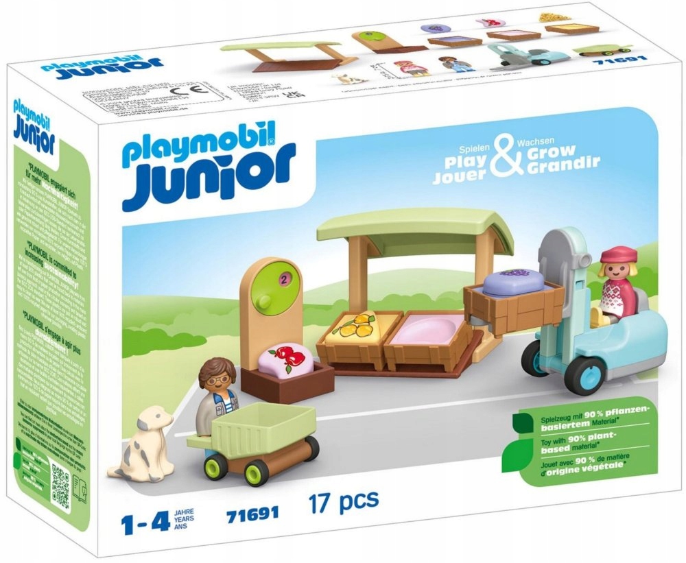 Zestaw Playmobil 71691 Junior. Ekologiczny stragan z wózkiem widłowym