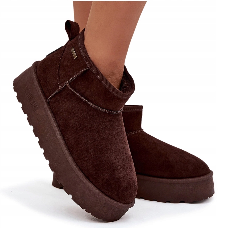 Nízké Zateplené Sněhule Na Platformě Big Star OO274A101 Čokoládové 39