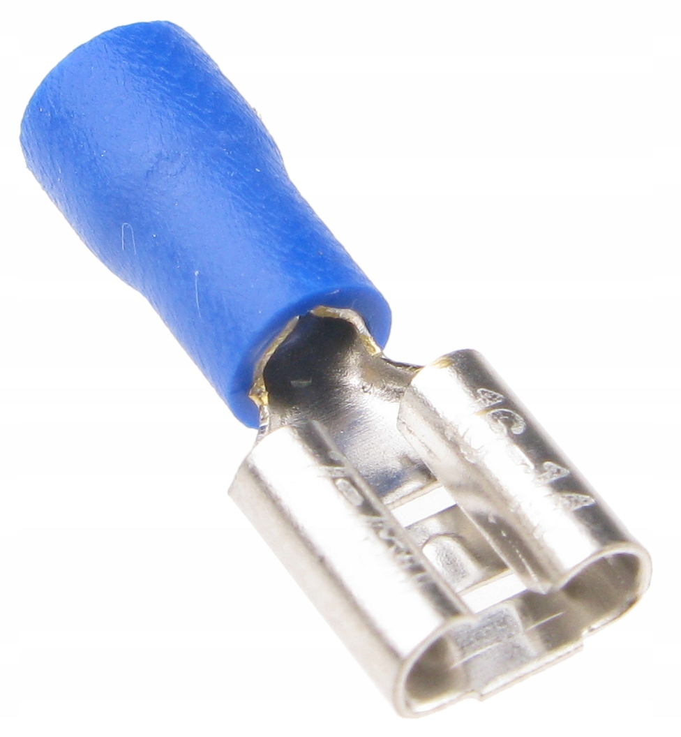 Konektor żeński 6,3mm izolowany odsłonięty niebieski (10 szt.) /2810-10