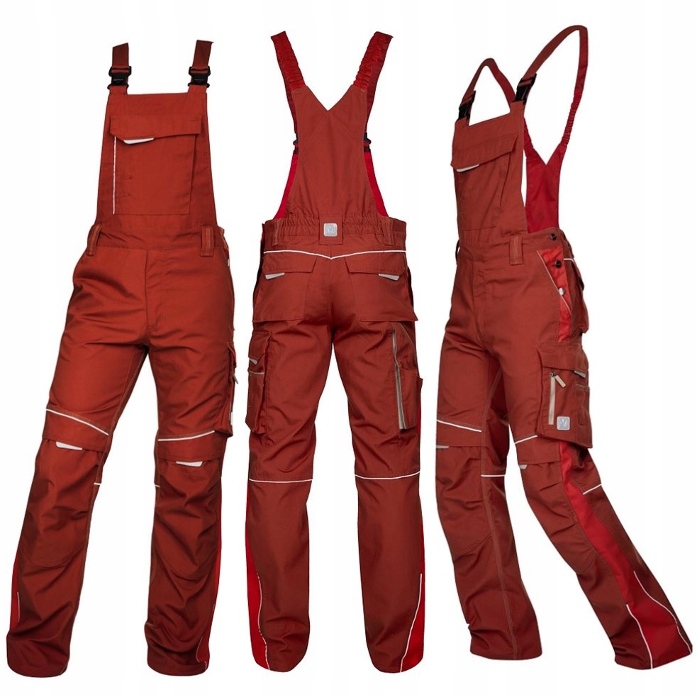 Spodnie Robocze Ogrodniczki Męskie Monterskie Urban 176-182cm Czerwone 50