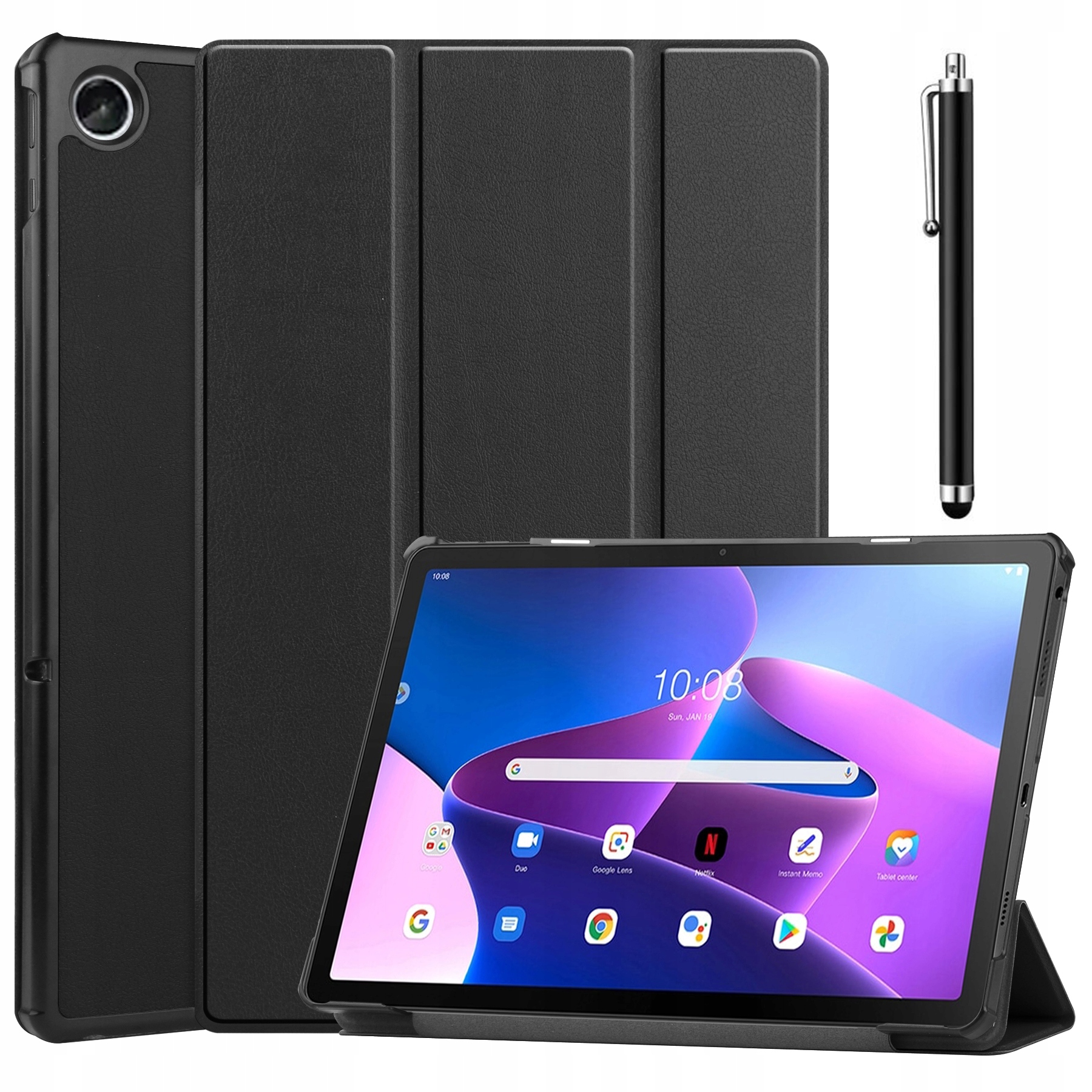 ETUI SMART COVER + RYSIK do LENOVO TAB M10 Plus 3 Gen 10.6